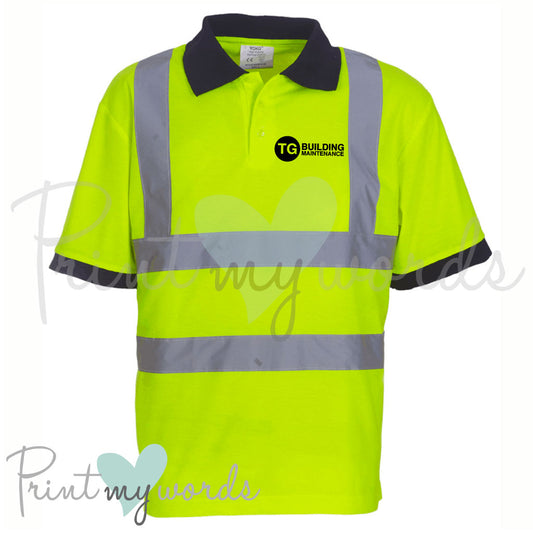 Personalised Hi Vis Workwear Polo Shirt