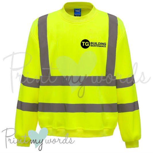 Personalised Hi Vis Workwear Sweatshirt