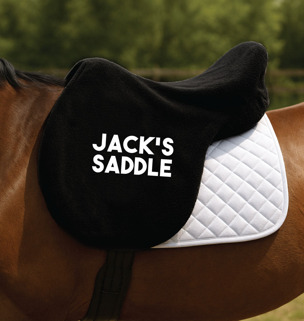 Personalised Fleece Saddle Cover for Horses – Custom Saddle Protector - Bold Design