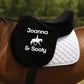 Personalised Fleece Saddle Cover - Dressage Design