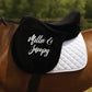Personalised Fleece Saddle Cover for Horses – Custom Saddle Protector - Scroll Design