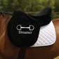 Personalised Fleece Saddle Cover - Snaffle Bit Design
