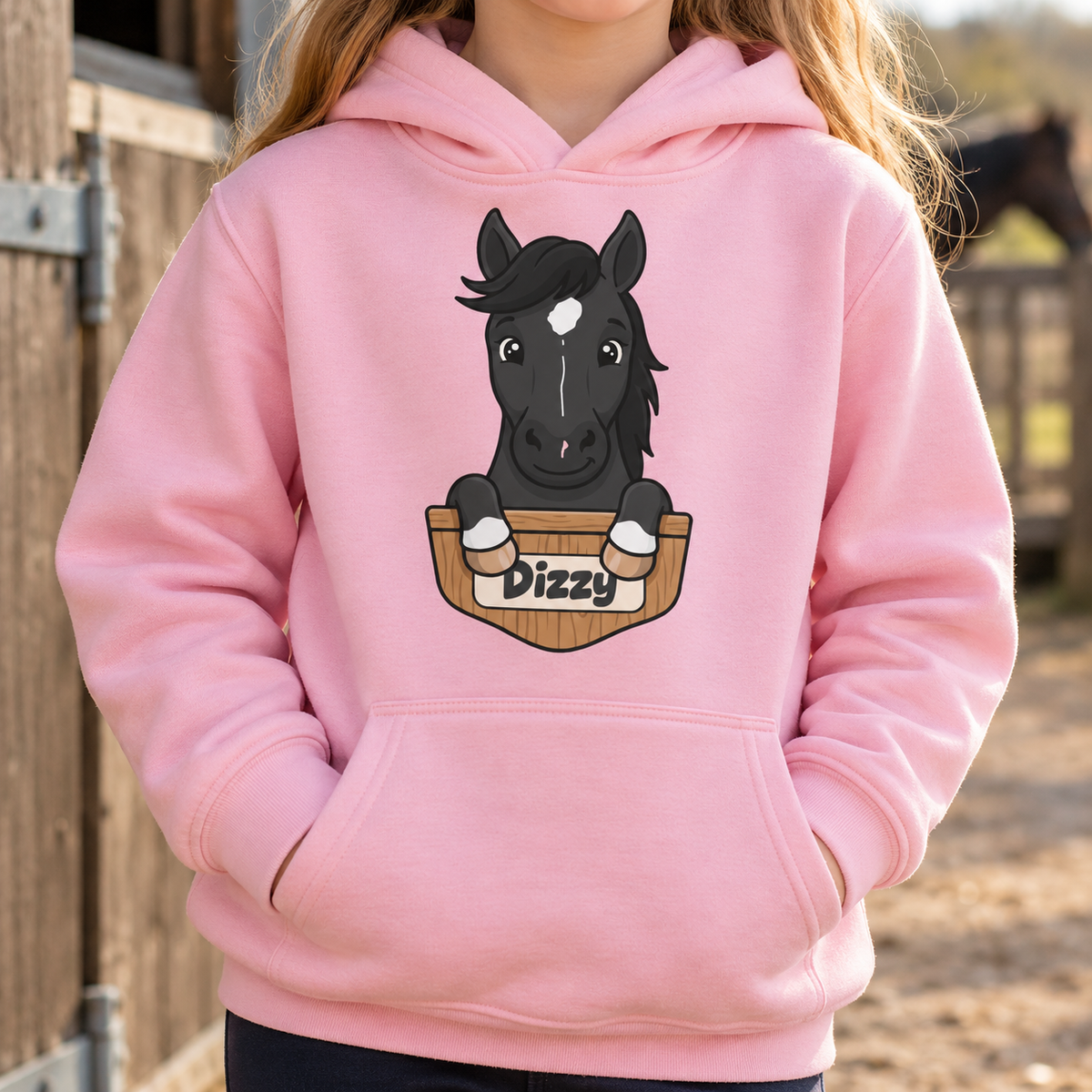 Personalised Pony Hoodie | Custom Horse Cartoon Hoodie from Your Photo