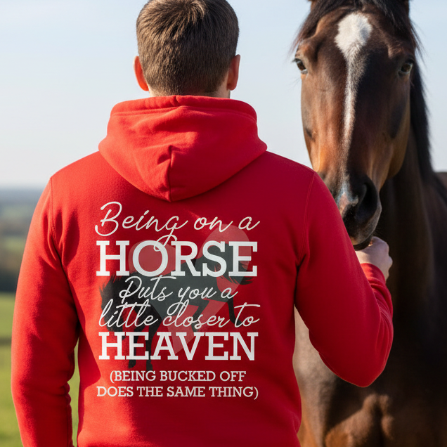 Closer To Heaven Funny Equestrian Hoodie