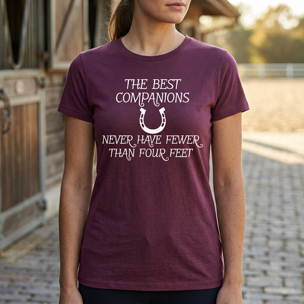 The Best Companions Never Have Fewer Than Four Feet | Horse T-Shirt & Equestrian Polo Shirt