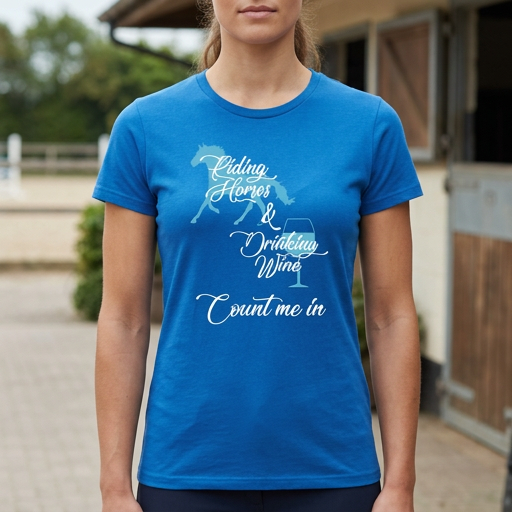 Riding Horses and Drinking Wine? Count Me In! | Funny Horse T-Shirt & Equestrian Polo Shirt