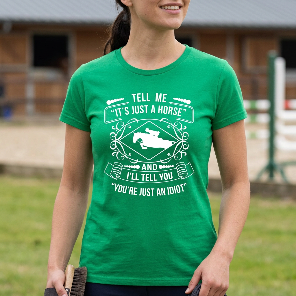 Tell Me It's Just A Horse | Funny Horse T-Shirt & Equestrian Polo Shirt