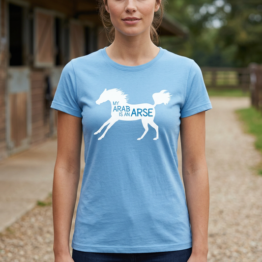 My Arab Is An Arse | Funny Arabian Horse T-Shirt & Polo Shirt