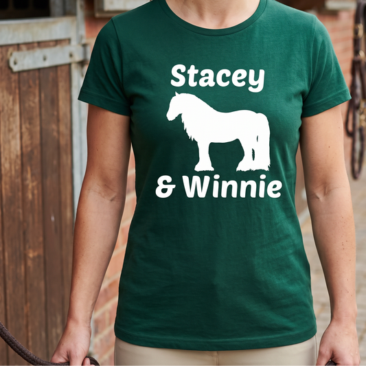 Personalised Cob Horse T-Shirt & Polo | Custom Rider & Horse Name Equestrian Clothing