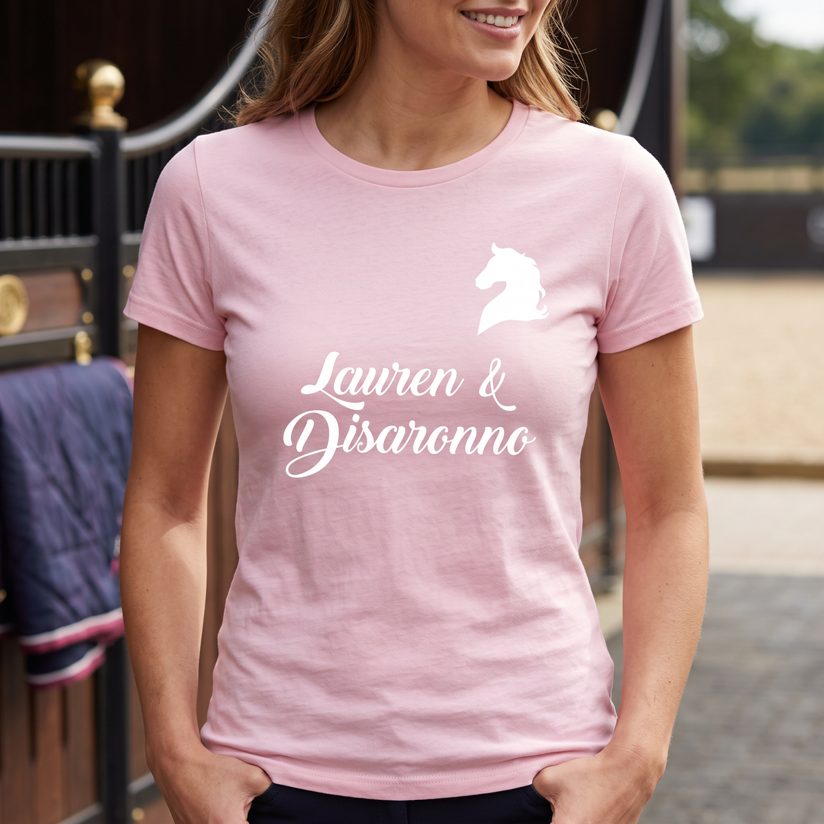 Personalised Horse Head T-Shirt & Polo Shirt | Horse & Rider Name Equestrian Clothing
