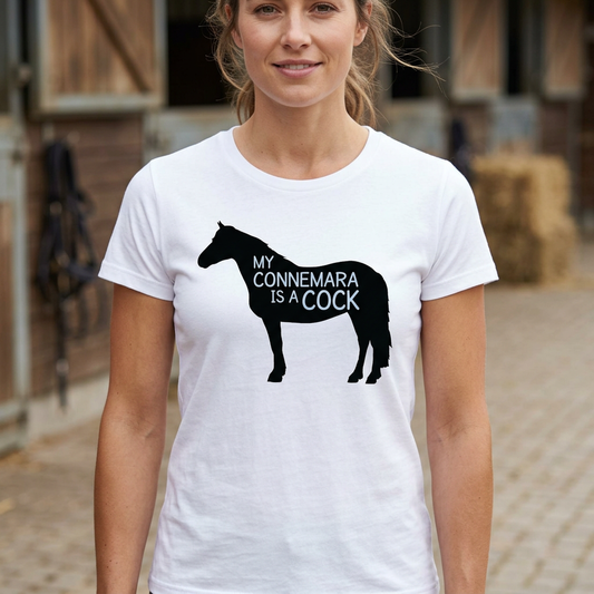 My Connemara Is A Cock | Funny Connemara Horse T-Shirt & Polo Shirt