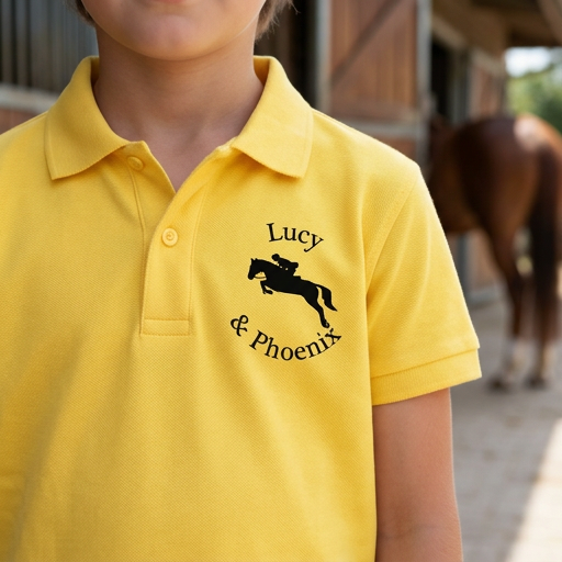 Personalised Horse & Rider Jumping Silhouette | Custom Equestrian T-Shirt & Polo Shirt