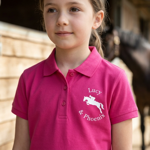 Personalised Horse & Rider Jumping Silhouette | Custom Equestrian T-Shirt & Polo Shirt