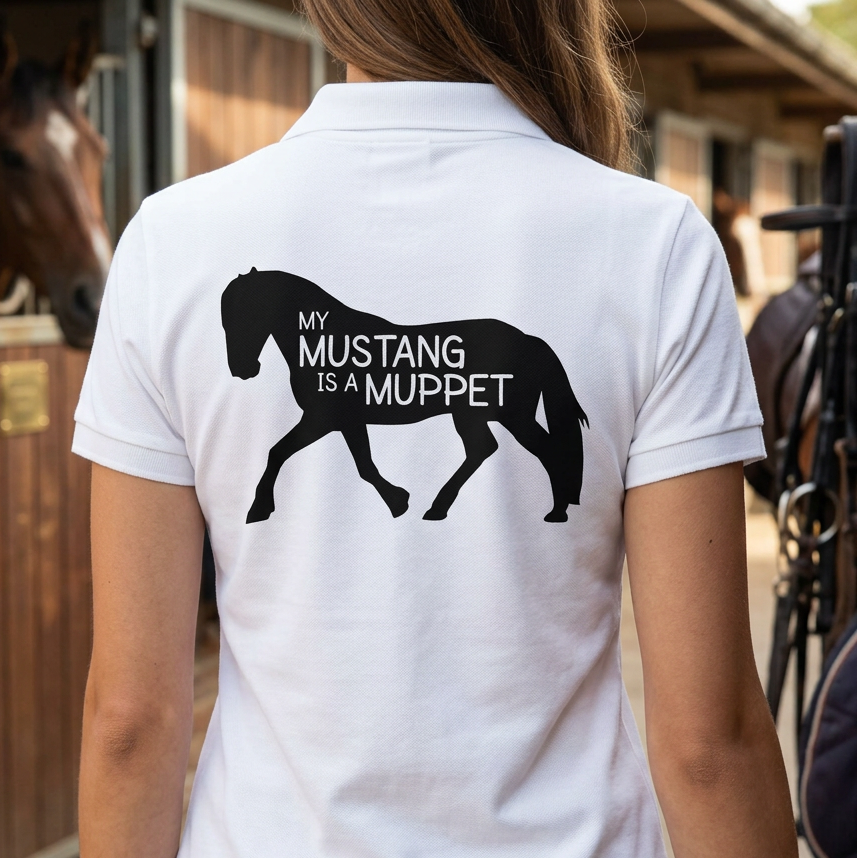 My Mustang Is A Muppet | Funny Mustang Horse T-Shirt & Polo Shirt