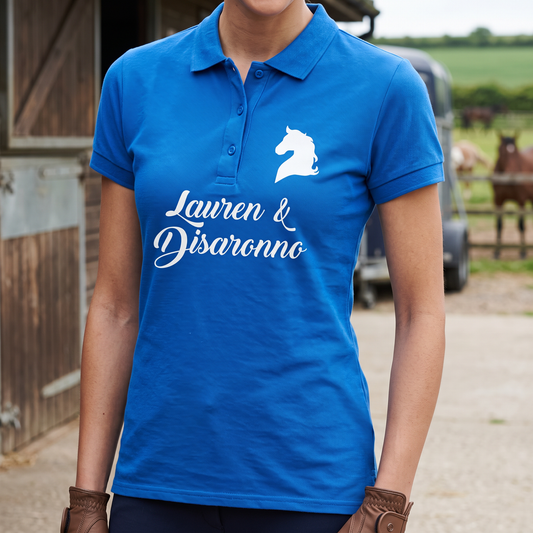 Personalised Horse Head T-Shirt & Polo Shirt | Horse & Rider Name Equestrian Clothing