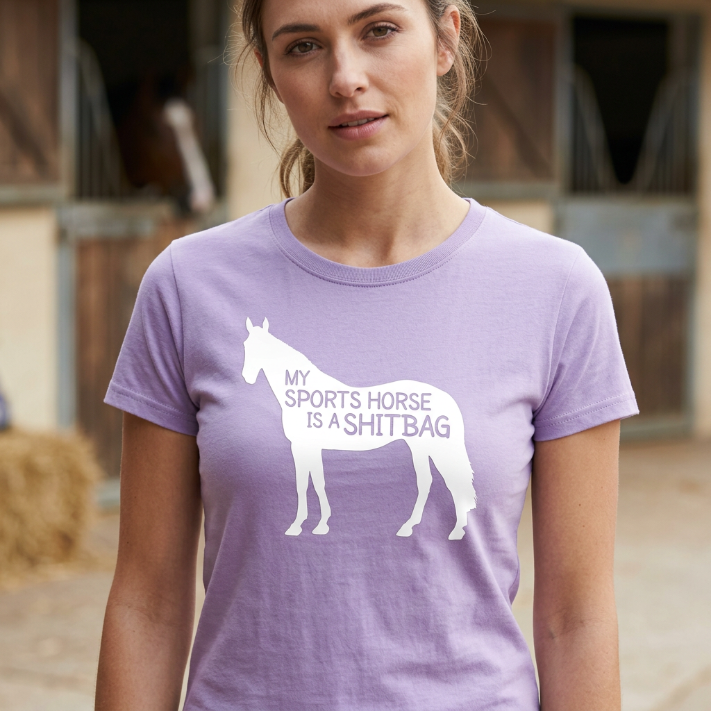 My Sports Horse Is A Shitbag | Funny Sports Horse T-Shirt & Polo Shirt