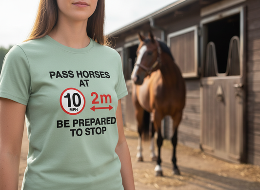 Official PW&S Unisex Informative Equestrian Road Safety T-Shirt