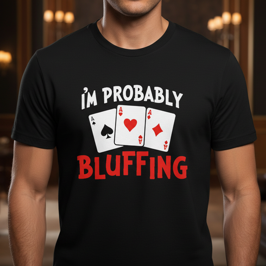 Funny Poker T Shirt I’m Probably Bluffing Poker Player Gift