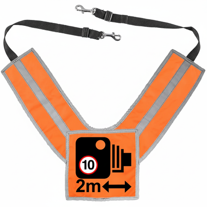 SQUARE Official PW&S High Visibility Equestrian Reflective Horse Breastplate With Camera Symbol and 2m Distance