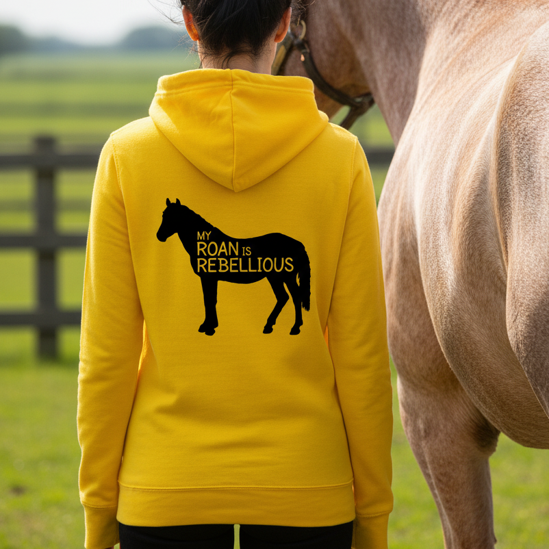 My Roan Is Rebellious Hoodie – Funny Roan Horse Riding Hoodie for Equestrians