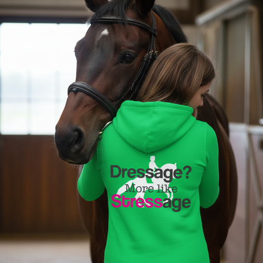 Dressage? More Like Stressage Hoodie – Funny Dressage Horse Riding Hoodie