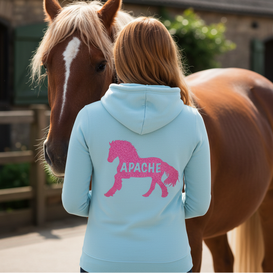 Personalised Glitter Equestrian Hoodie - Cob Design