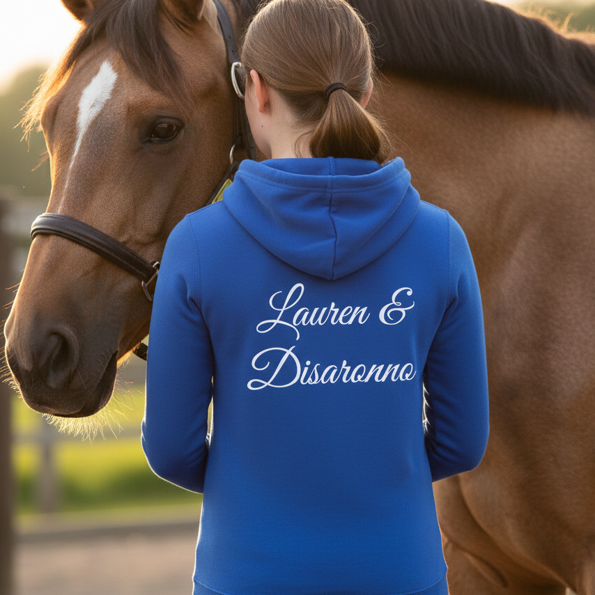 Personalised Write Your Own Message Luxury Font Equestrian Hoodie