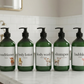 Refillable Green Plastic Bottle With White Waterproof Label And Black Pump - Kids Personalised Bathroom Accessories Baby Farmyard Animals