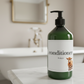Refillable Green Plastic Bottle With White Waterproof Label And Black Pump - Kids Personalised Bathroom Accessories Baby Farmyard Animals