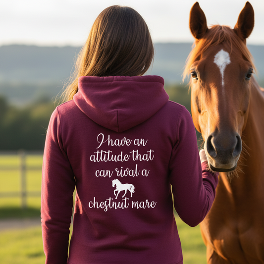 Attitude To Rival A Chestnut Mare Funny Equestrian Hoodie