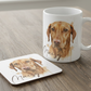 Custom Dog Watercolour Coaster & Mug Set - Personalised Pet Portrait with Name – Ideal Gift for Dog Lovers