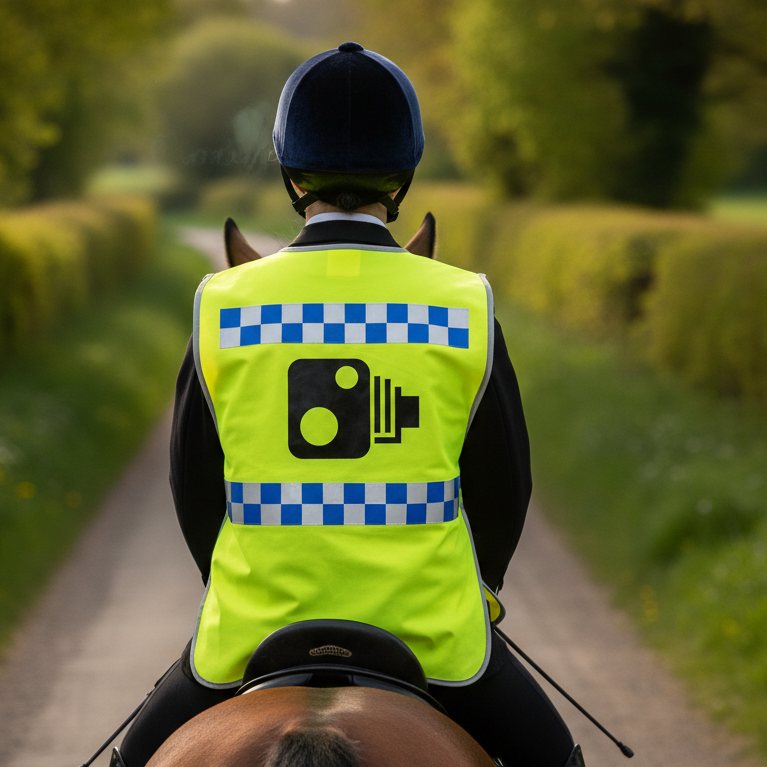 High Visibility Hi Vis Equestrian Reflective Vest Tabard Waistcoat CAMERA CHEQUER CHECK CHEQUERED hi-viz