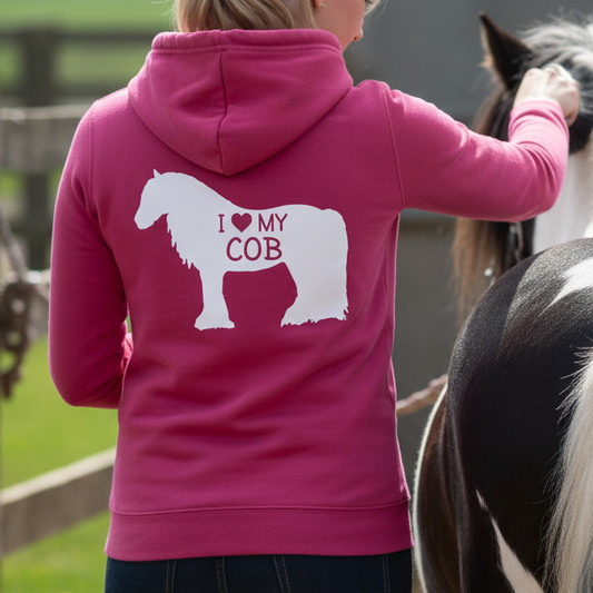 I Love My Cob Equestrian Hoodie