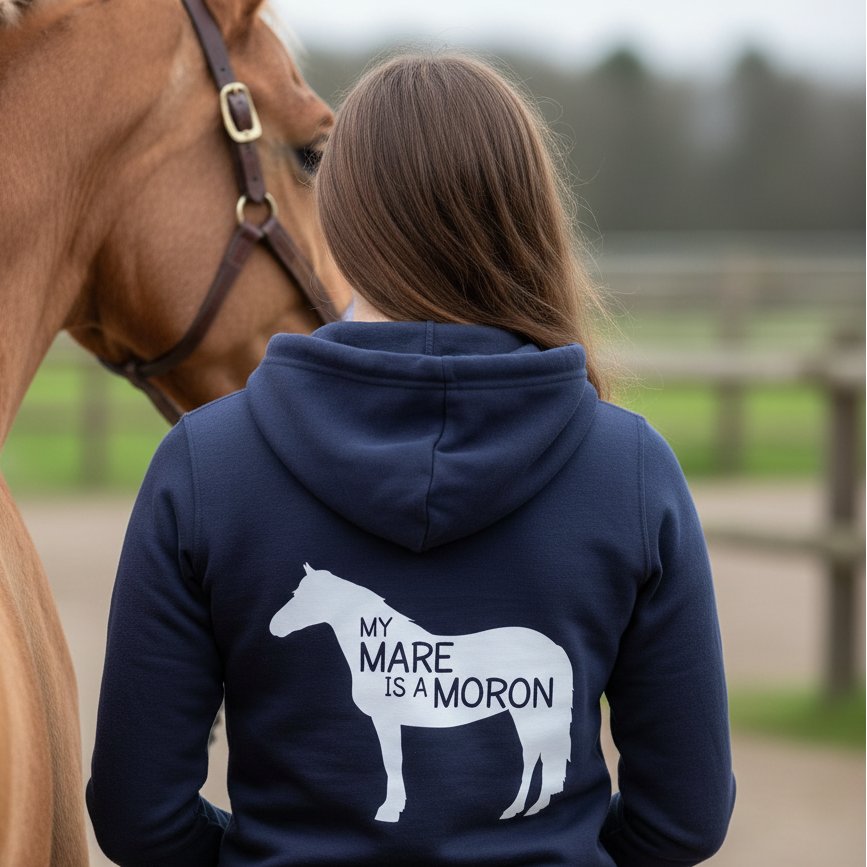 My Mare Is A Moron Funny Equestrian Hoodie