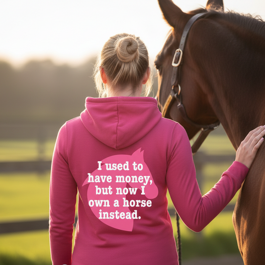 I Used to Have Money Funny Equestrian Hoodie