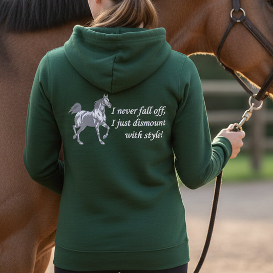 Dismount With Style Funny Equestrian Hoodie