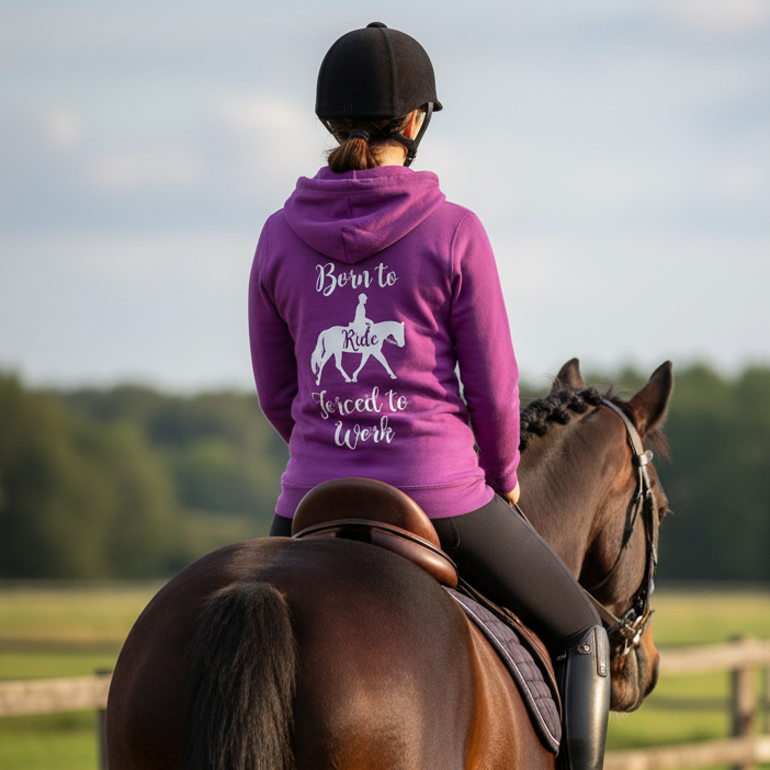 Born to Ride Forced to Work Funny Hoodie