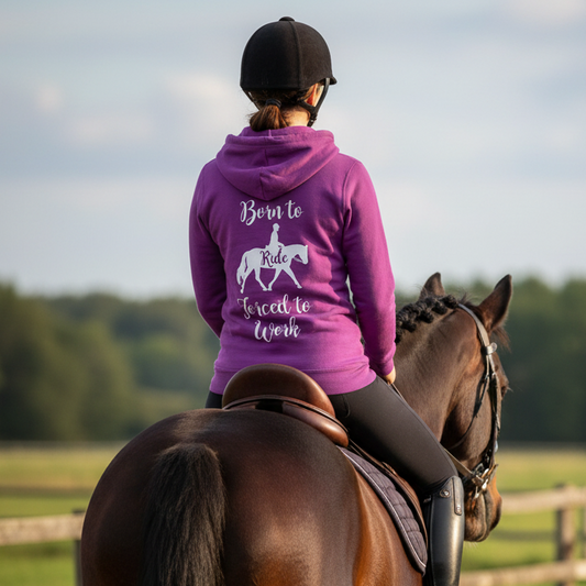 Born to Ride Forced to Work Funny Hoodie