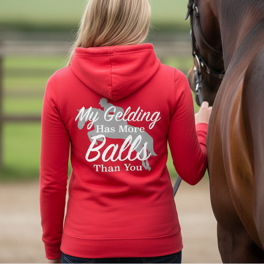 My Gelding Has More Balls Funny Equestrian Hoodie
