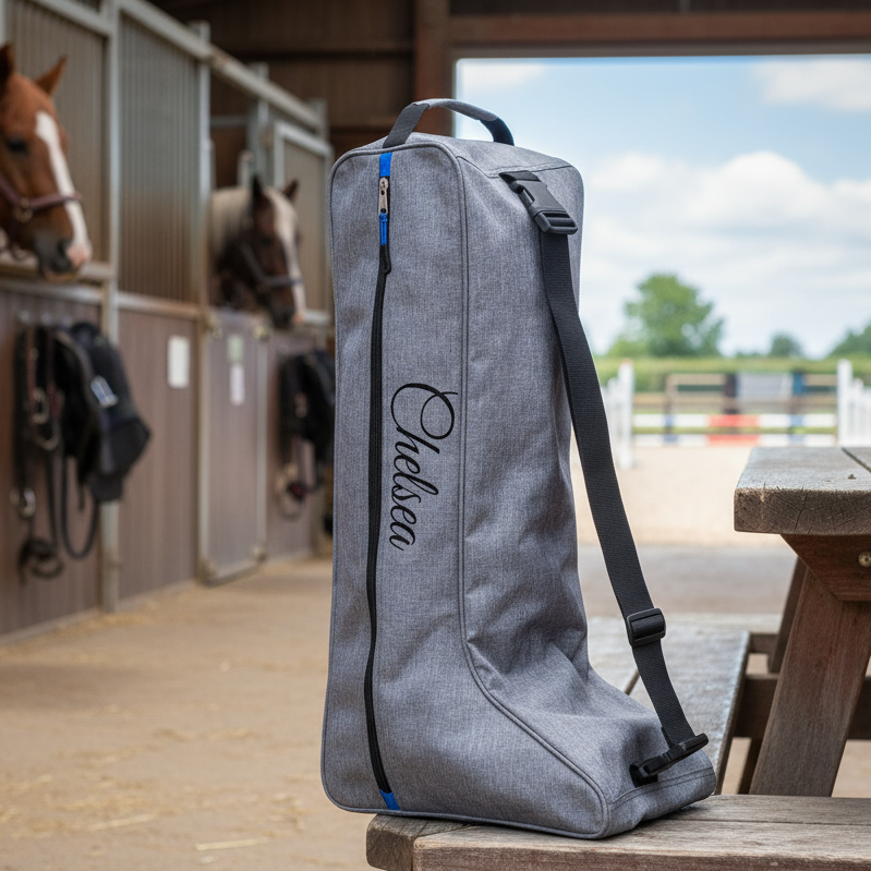 Personalised Premium Equestrian Horse Riding Pony Long Boot Bag - Luxury Design