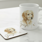 Custom Dog Watercolour Coaster & Mug Set - Personalised Pet Portrait with Name – Ideal Gift for Dog Lovers
