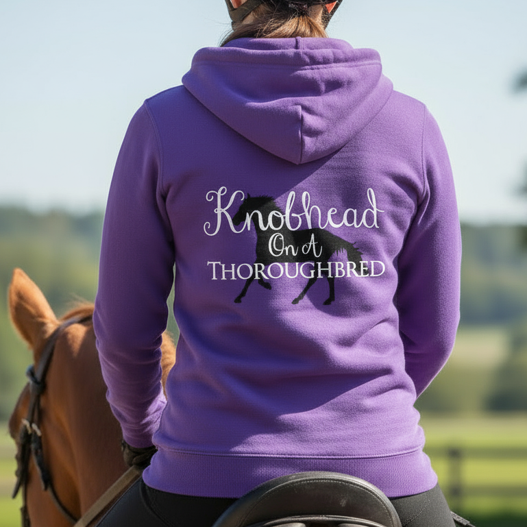 Knobhead On A Thoroughbred Funny Equestrian Hoodie