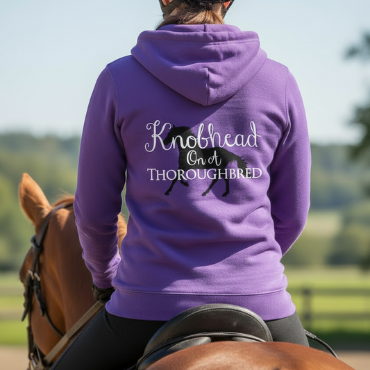 Knobhead On A Thoroughbred Funny Equestrian Hoodie