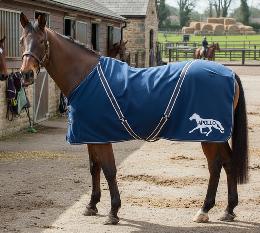 Personalised Equestrian Horse Pony Fleece Rug Cooler - Trotter Design