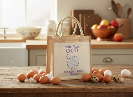 Obsessive Chicken Disorder Poultry Jute Bag