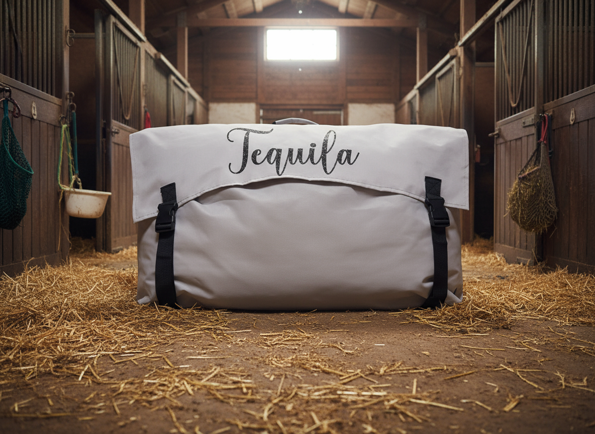 Personalised Equestrian Horse Stable Storage Bag Tidy - Calligraphy Design