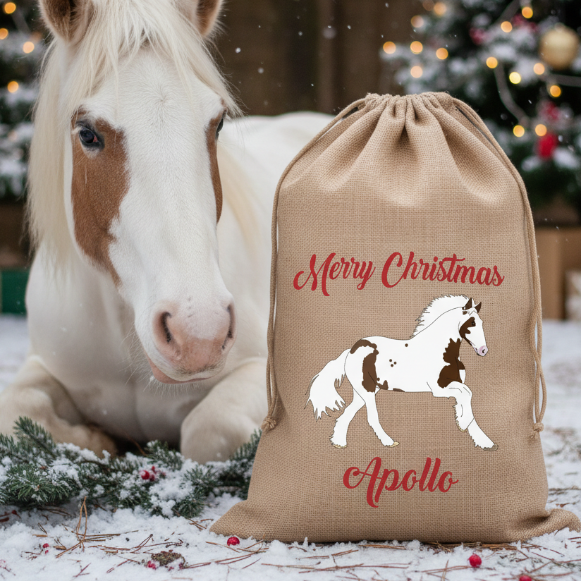 Personalised Heavy Horse Equestrian Christmas Sack - made to resemble your horse