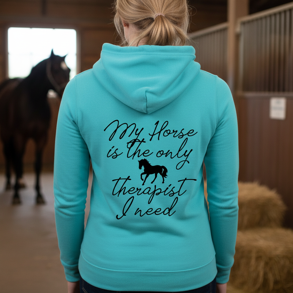 My Horse Is My Therapist Equestrian Hoodie