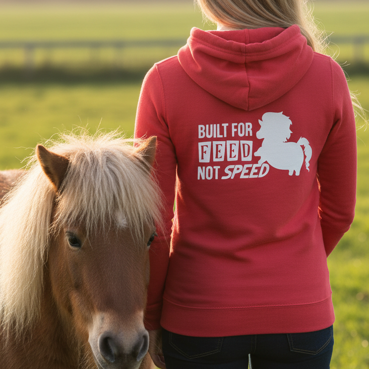 Built For Feed Not Speed Funny Horse Equestrian Hoodie