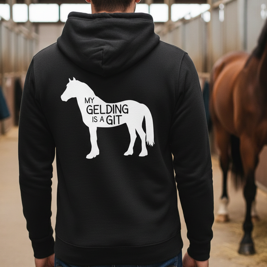 My Gelding Is A Git Funny Equestrian Hoodie